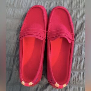 Rothy’s raspberry driver loafer